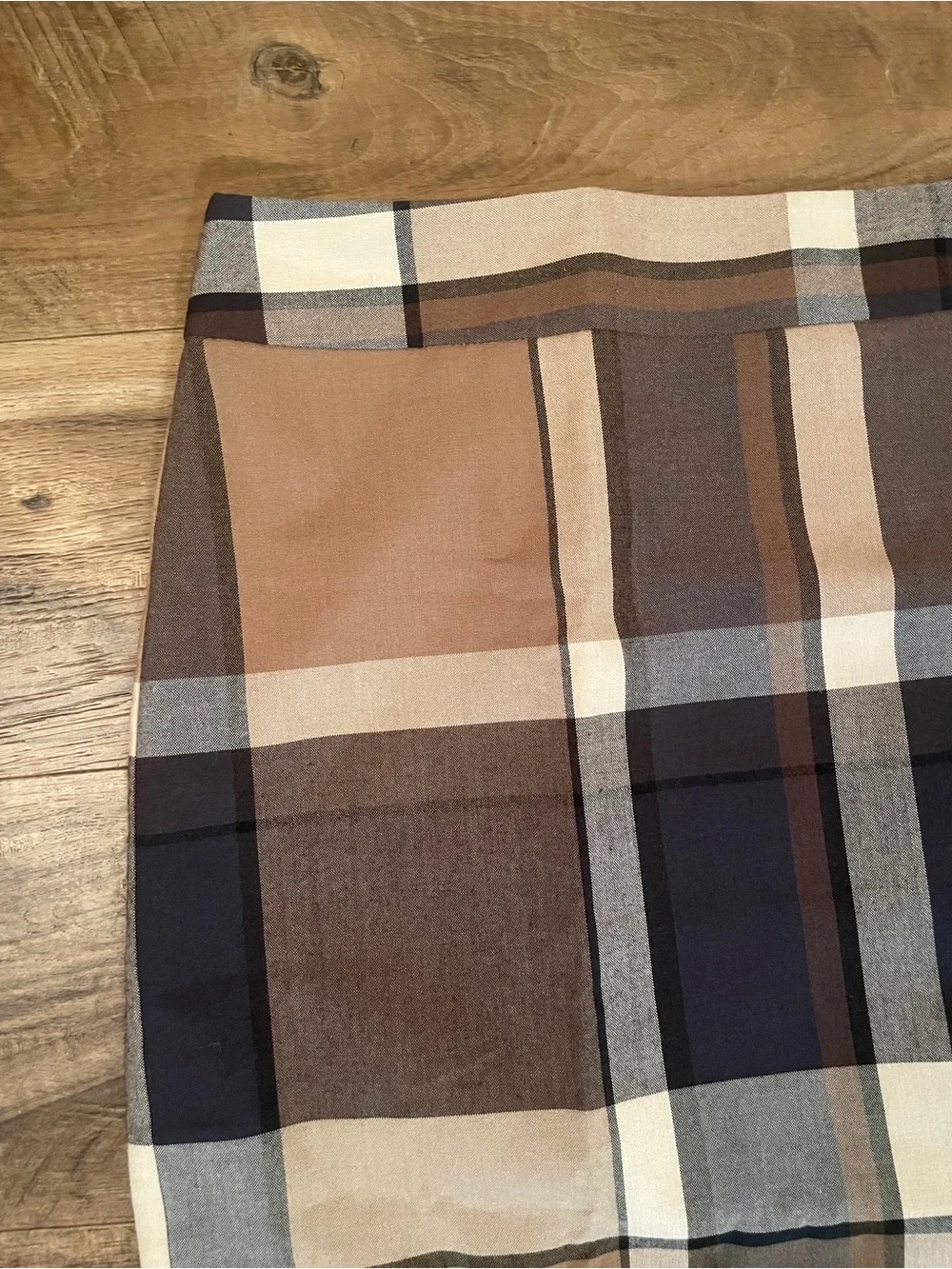 Loft - Ann Taylor - Brown Plaid Preppy Light Acedemia Mini Skirt Size 12P